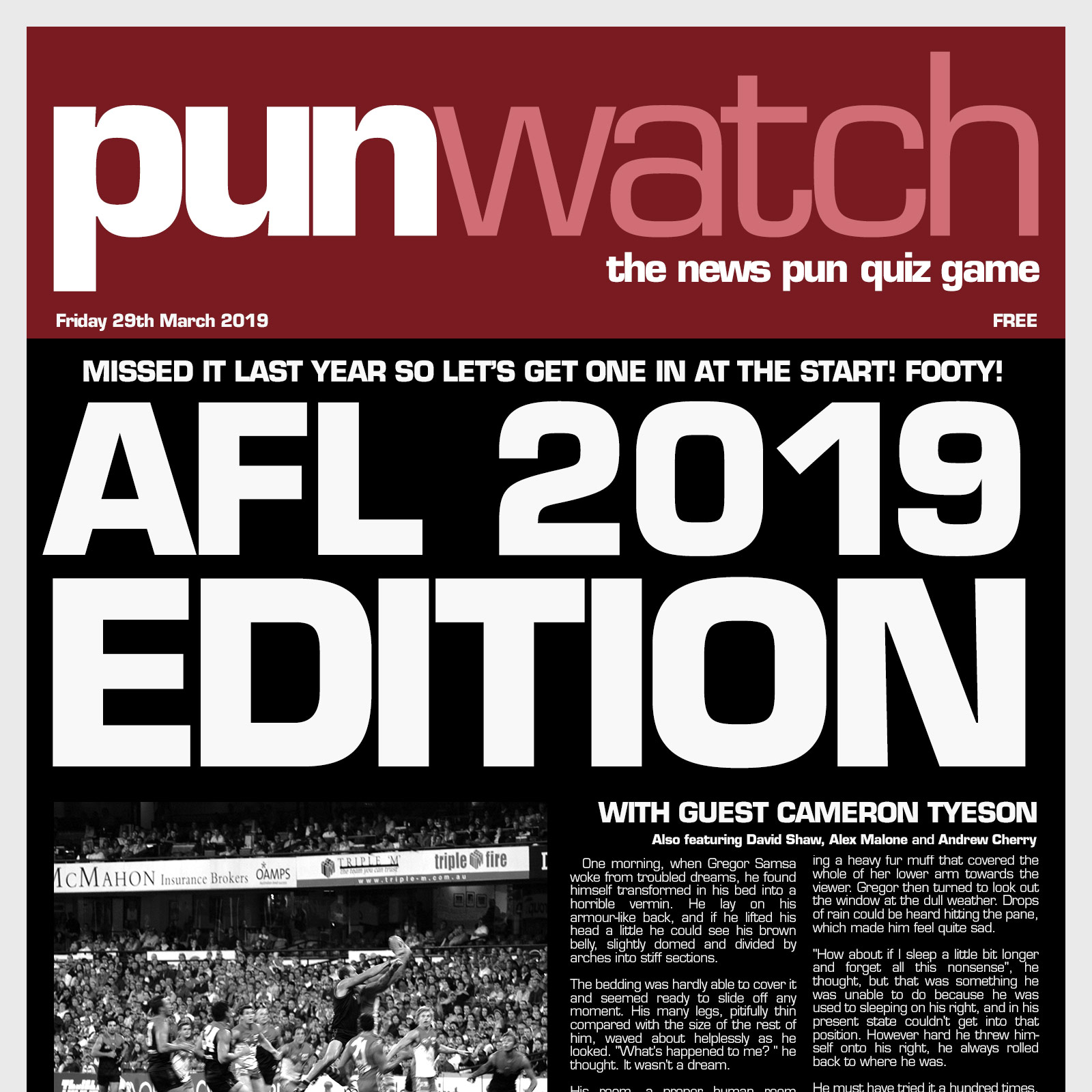 403 Afl 2019 Pun Watch The News Pun Quiz Game Podcast Podtail