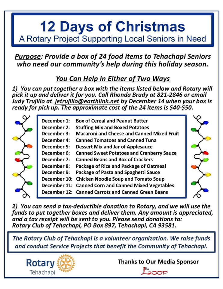 Rotary Club Helps Feed Hungry Senior Citizens During Holidays