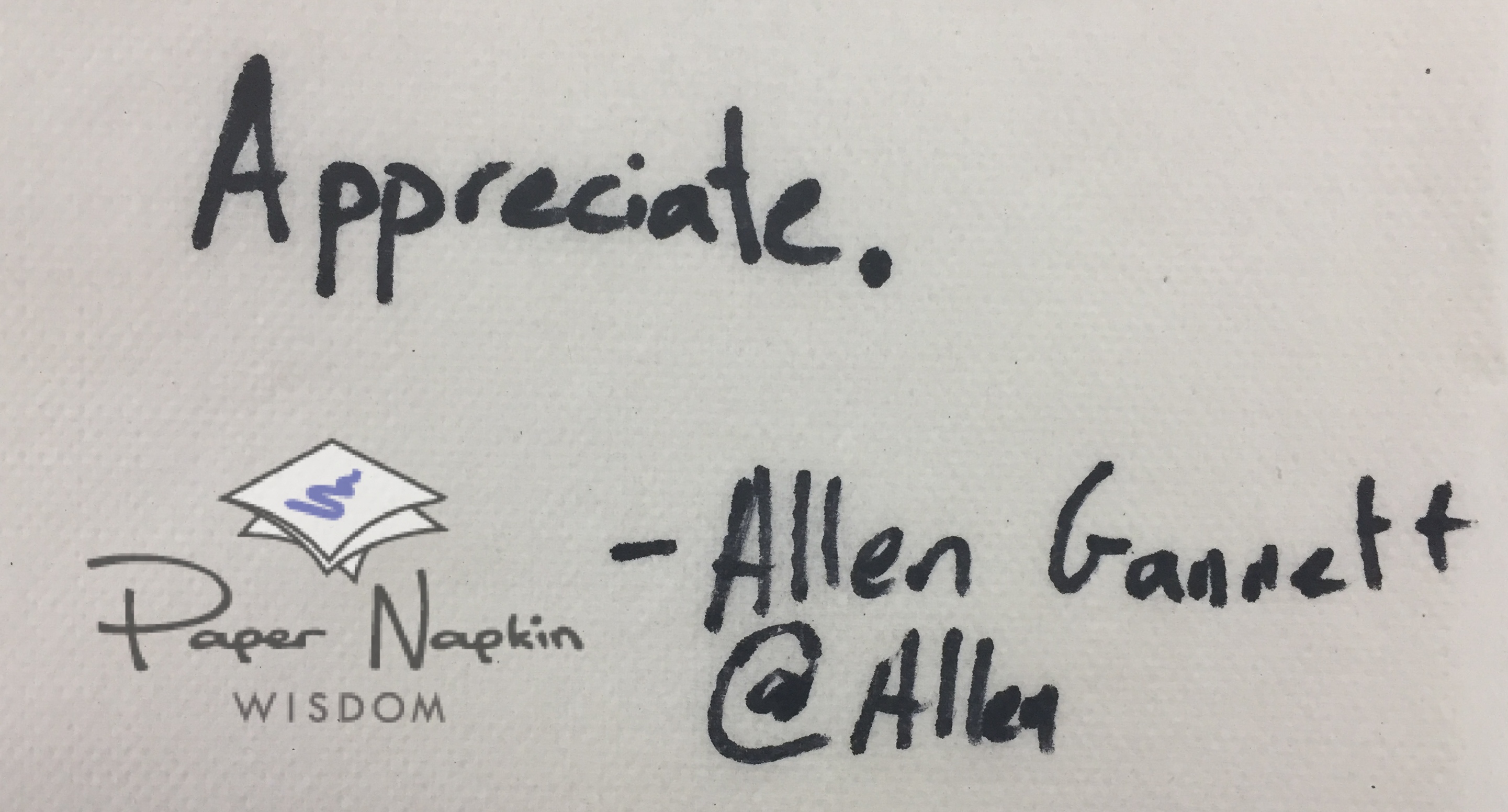 Paper Napkin Wisdom